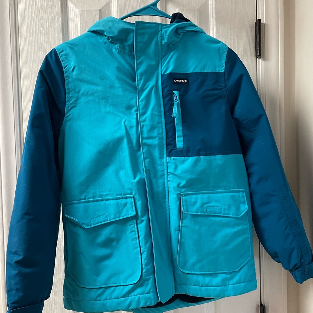 Lands' End Kids Teal and navy coat